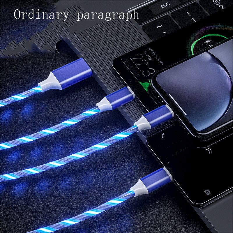 3 In 1 Micro USB Type C Cable LED Flowing Light Type C Chager Cable Mobile Phone Charging Wire Secondary image