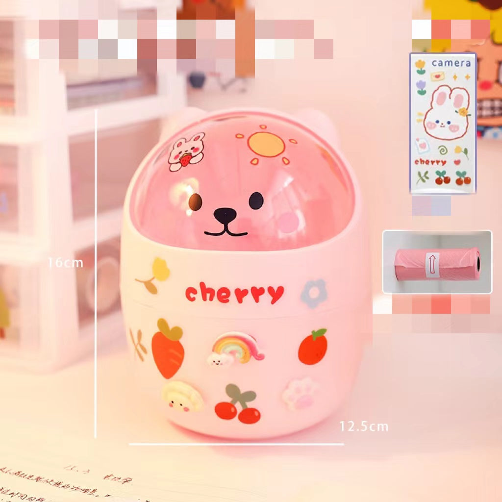 Desktop Trash Can Desk Organizer Bucket Office Mini Bear Trash Can Secondary image
